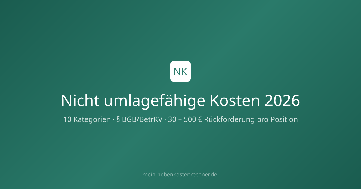 Nicht Umlagefãhige Kosten Mieter